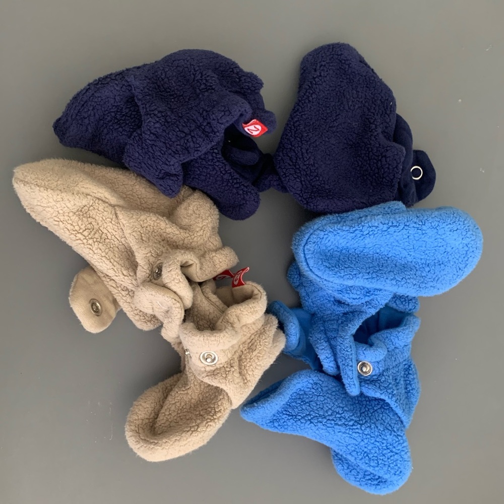 3 pairs of Zutano baby booties 6mo